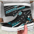 San Jose Sharks High Top Shoes Custom American Flag Sneakers-Gear Wanta