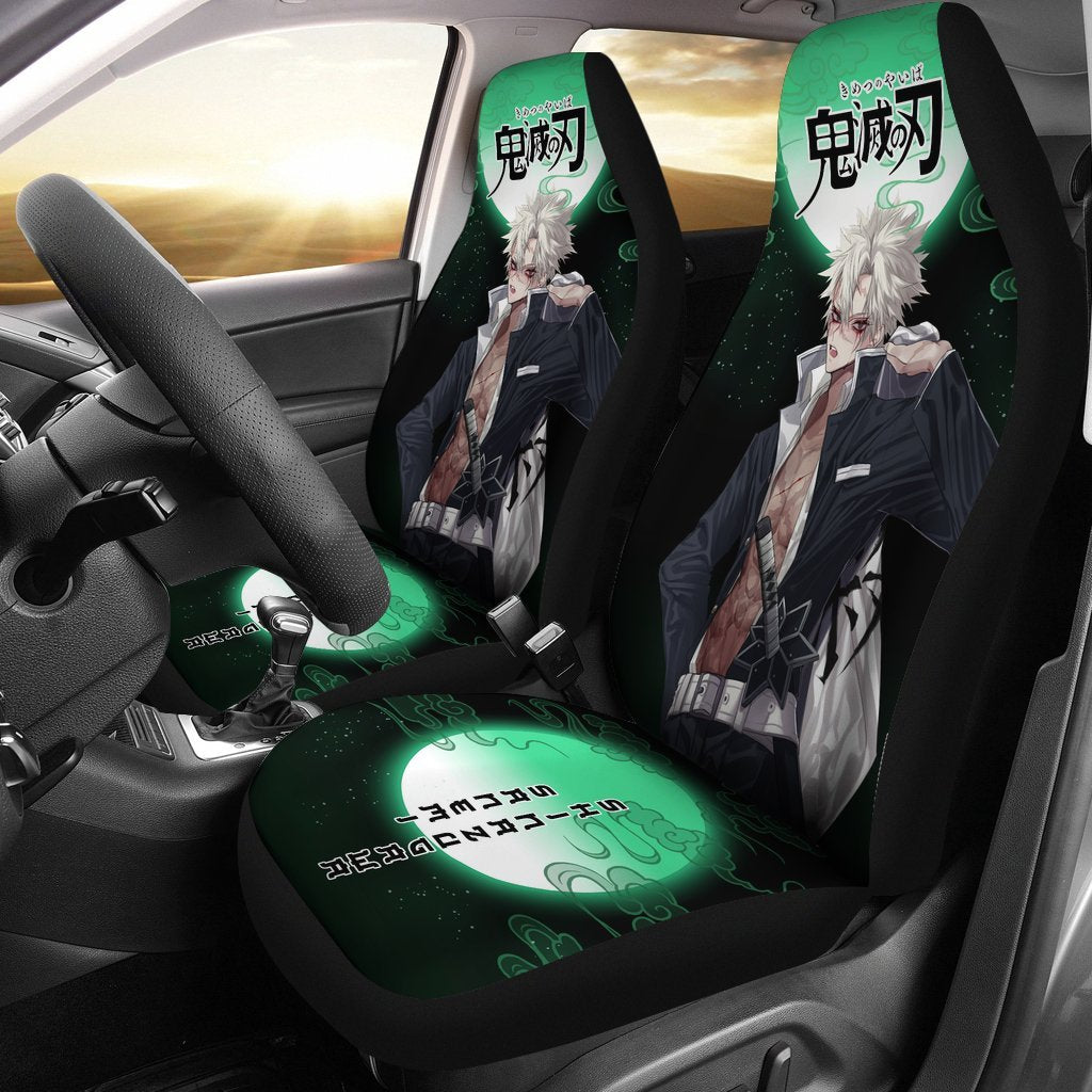 Sanemi Demon Slayer Under The Moon Car Seat Covers Custom Anime Car Accessories-Gear Wanta