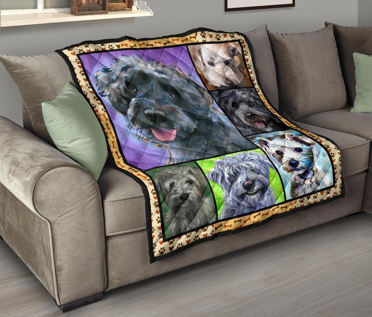 Schnoodle Dog Quilt Blanket Funny Mixed Breed Dog-Gear Wanta