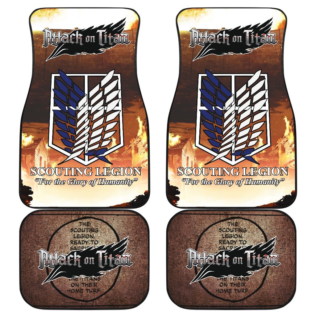 Scouting Legion Attack On Titan Car Floor Mats Anime-Gear Wanta