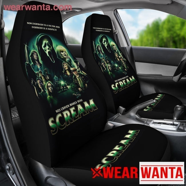 Scream Car Seat Covers Custom Halloween Car Decoration Accessories-Gear Wanta