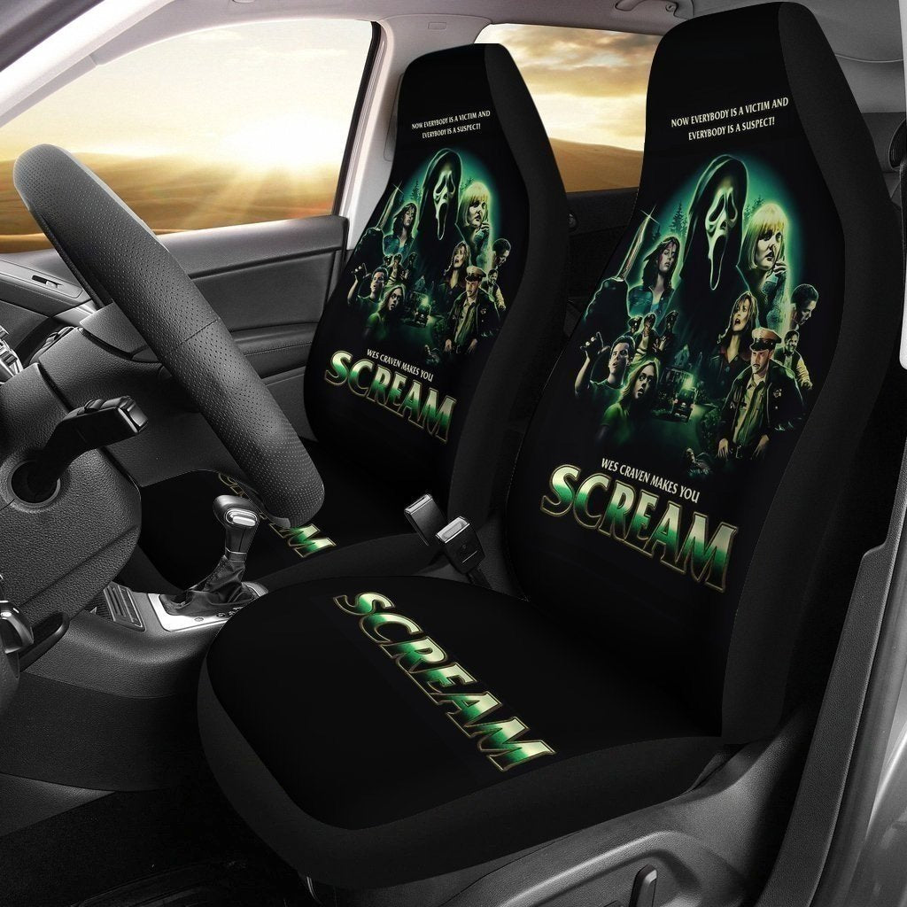 Scream Car Seat Covers Custom Halloween Car Decoration Accessories-Gear Wanta