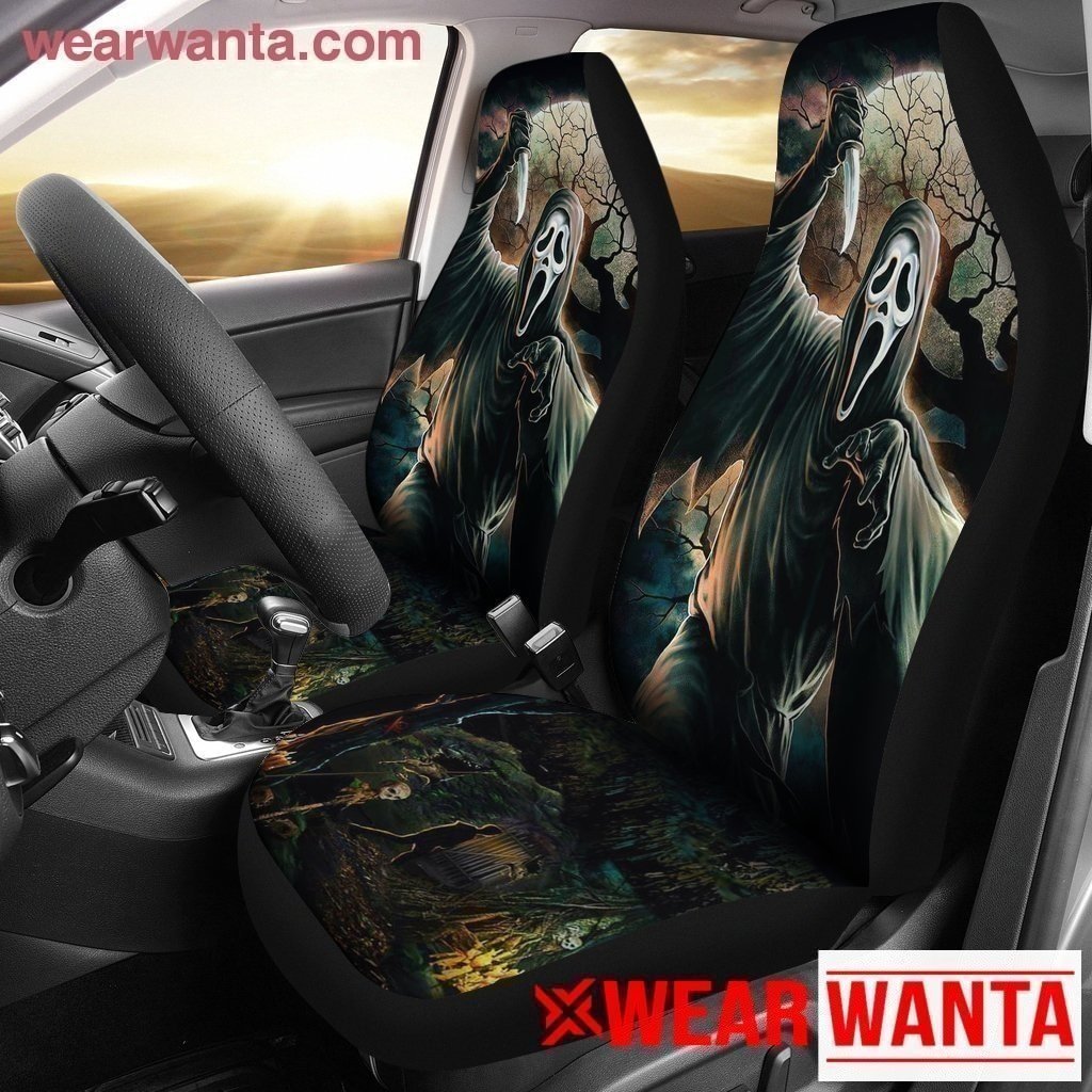 Scream Car Seat Covers Custom Horror Car Decoration-Gear Wanta