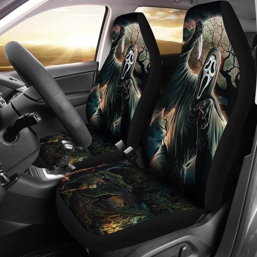 Scream Car Seat Covers Custom Horror Car Decoration-Gear Wanta