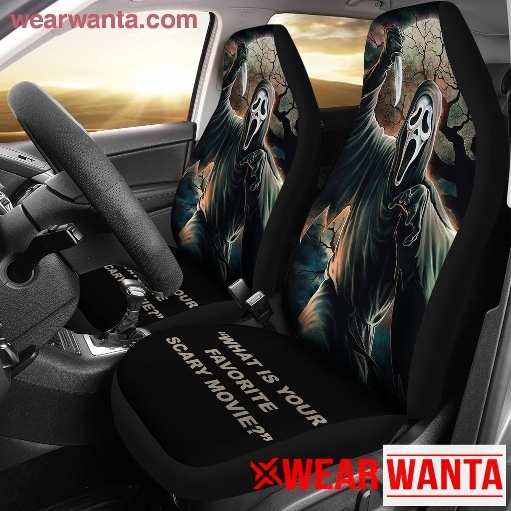 Scream Car Seat Covers Custom Horror Movies Car Decoration Accessories-Gear Wanta