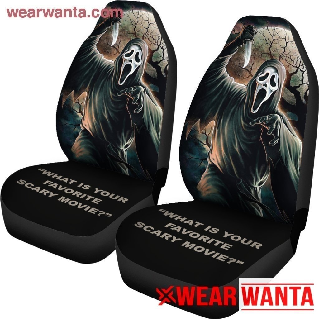 Scream Car Seat Covers Custom Horror Movies Car Decoration Accessories-Gear Wanta