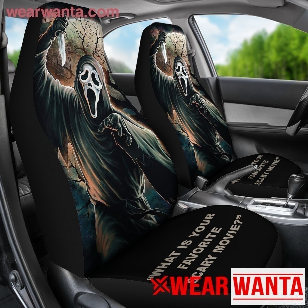 Scream Car Seat Covers Custom Horror Movies Car Decoration Accessories-Gear Wanta