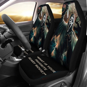 Scream Car Seat Covers Custom Horror Movies Car Decoration Accessories-Gear Wanta