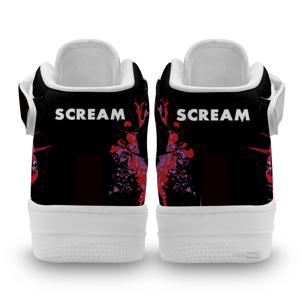 Scream Ghostface Air Mid Sneakers Custom For Horror Fans-Gear Wanta