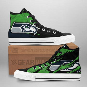 Seattle Seahawks High Top Shoes Custom For Fans-Gear Wanta