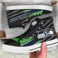 Seattle Seahawks High Top Shoes Custom American Flag Sneakers-Gear Wanta