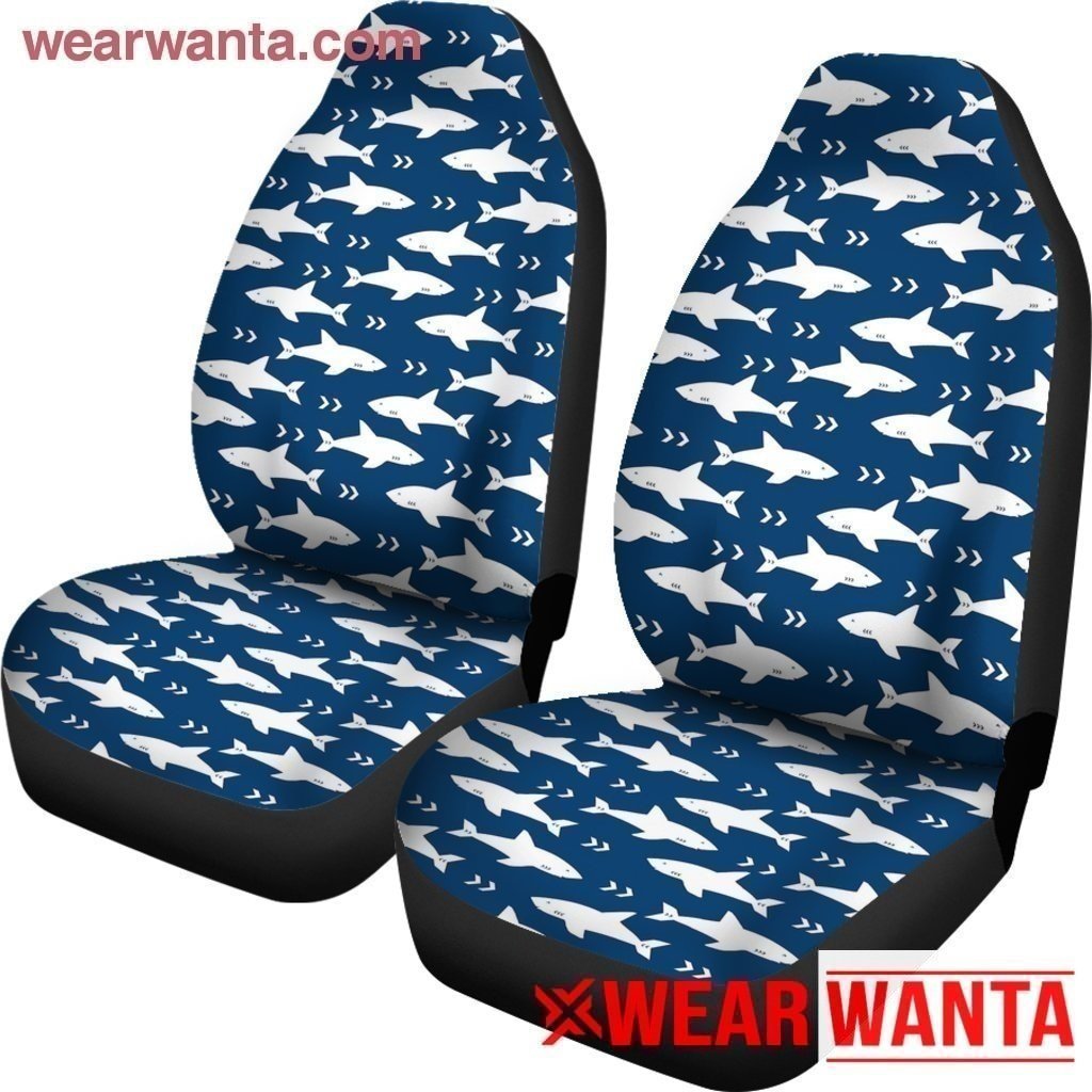 Shark Pattern Navy Shark Car Seat Covers-Gear Wanta