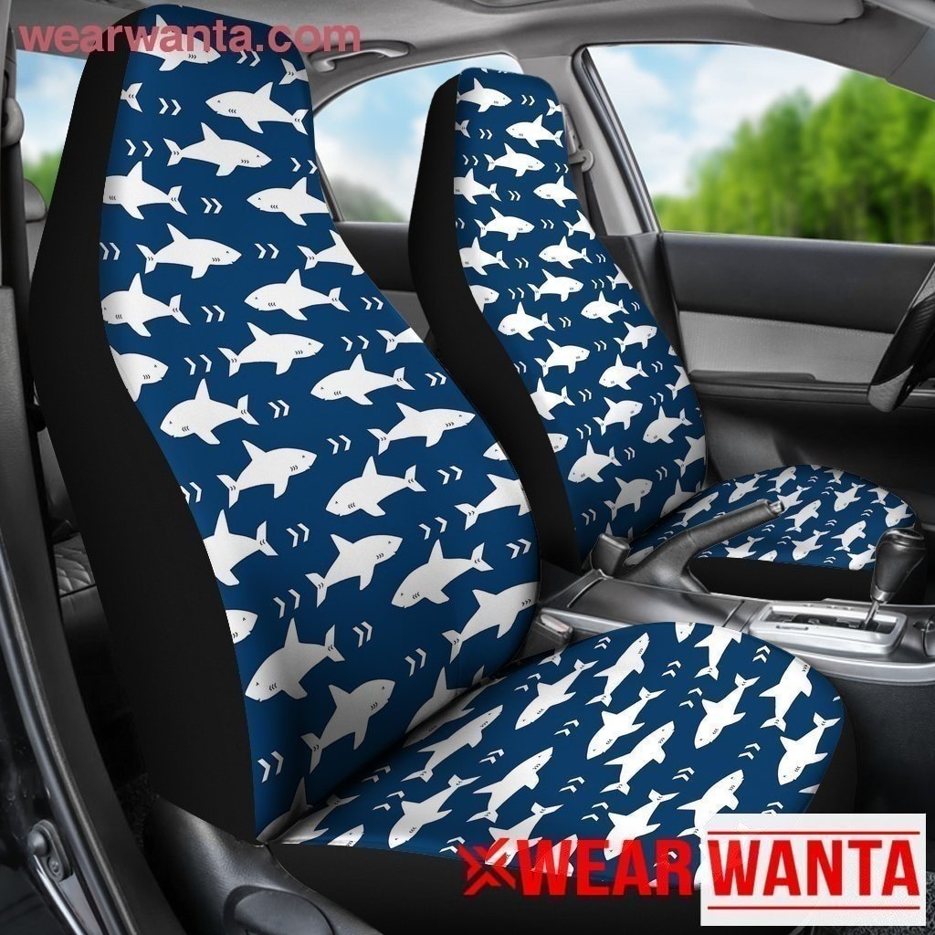 Shark Pattern Navy Shark Car Seat Covers-Gear Wanta