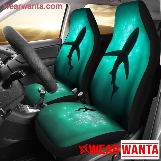 Shark Silhouette Underwater Shark Car Seat Covers-Gear Wanta