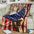Shih Tzu Fleece Blanket American Flag-Gear Wanta