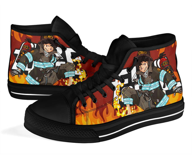 Shinra Kusakabe Fire Force Sneakers Anime High Top Shoes PT20-Gear Wanta