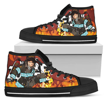 Shinra Kusakabe Fire Force Sneakers Anime High Top Shoes PT20-Gear Wanta