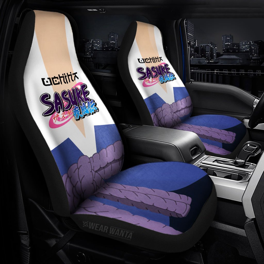 Shippuden Uniform Sasuke Car Seat Covers Custom Shippuden NRT Anime Car Accessories Anime Gifts-Gear Wanta