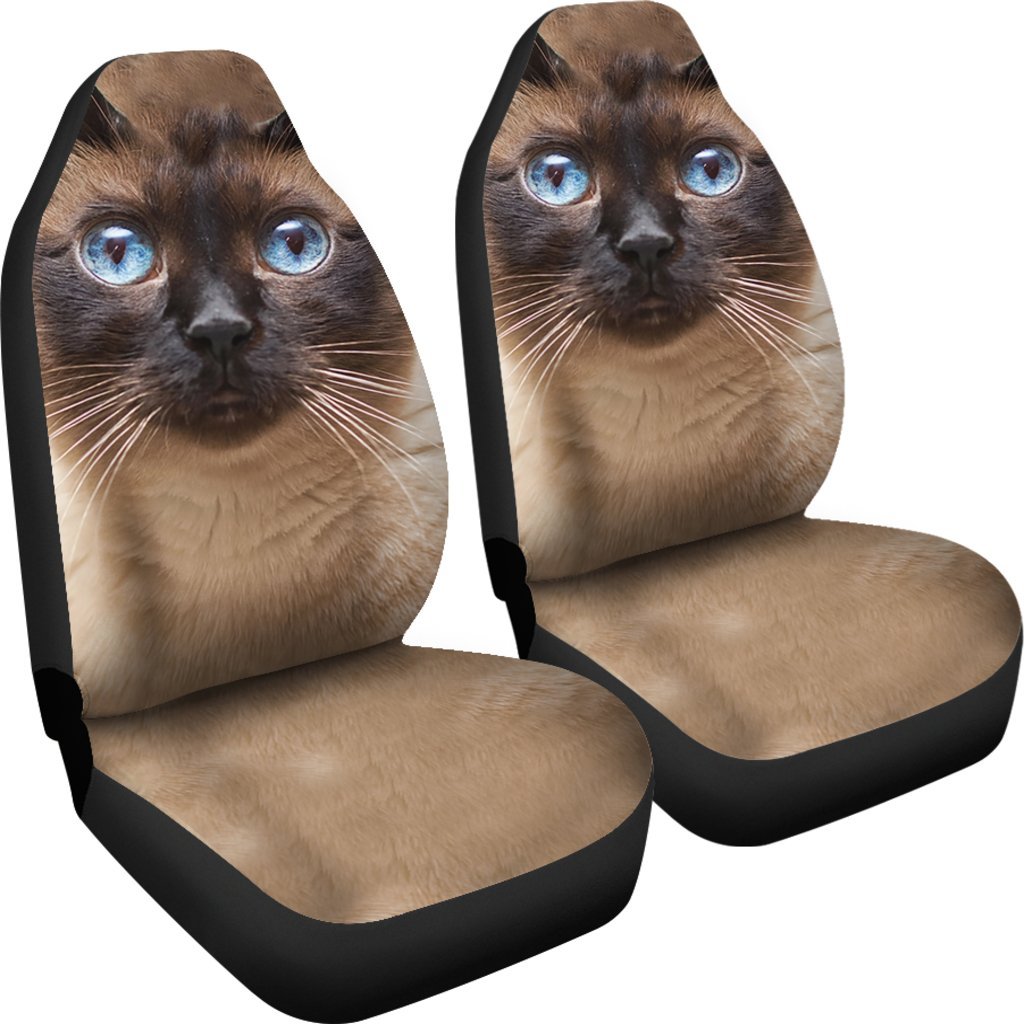 Siamese Cat Car Seat Covers Cute Cat Face-Gear Wanta