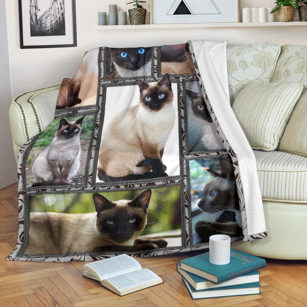 Siamese Cat Fleece Blanket For Cat Lover-Gear Wanta