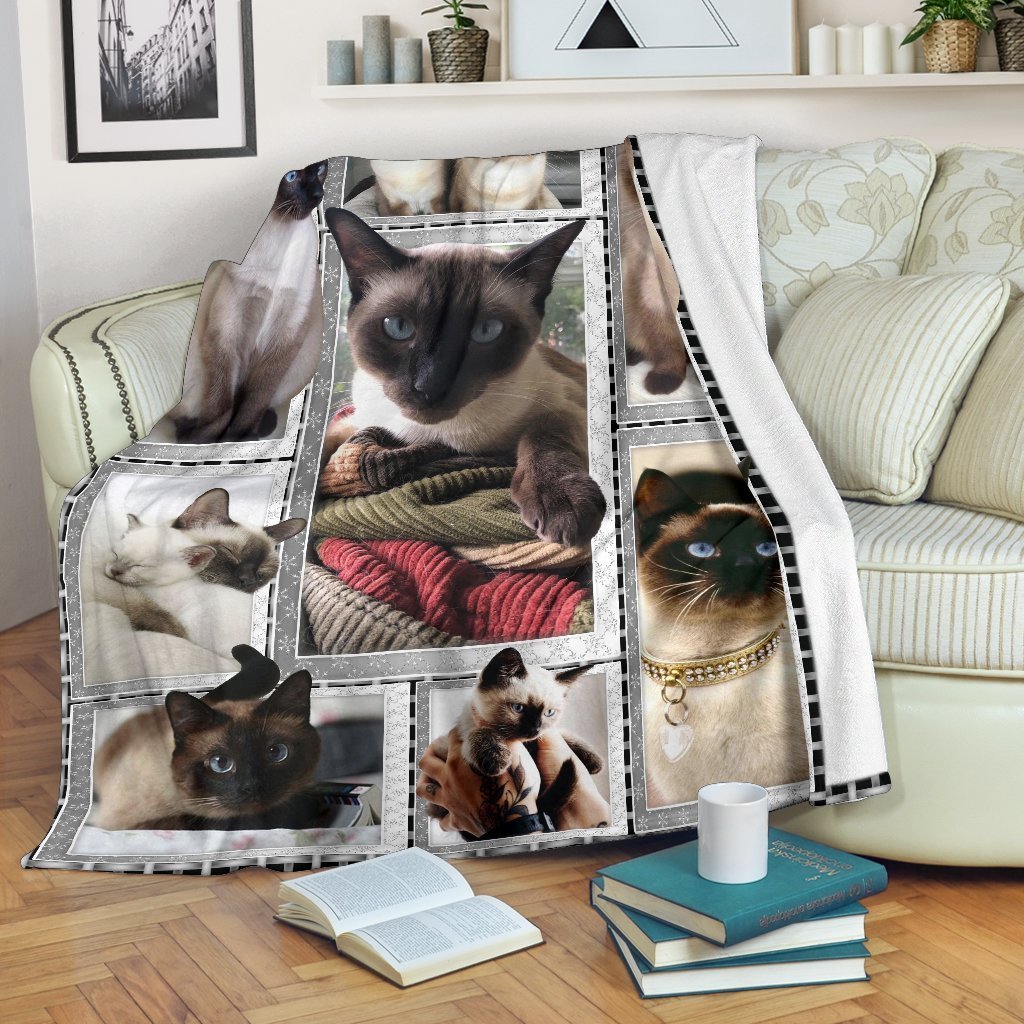 Siamese Cat Fleece Blanket For Cat Lover-Gear Wanta