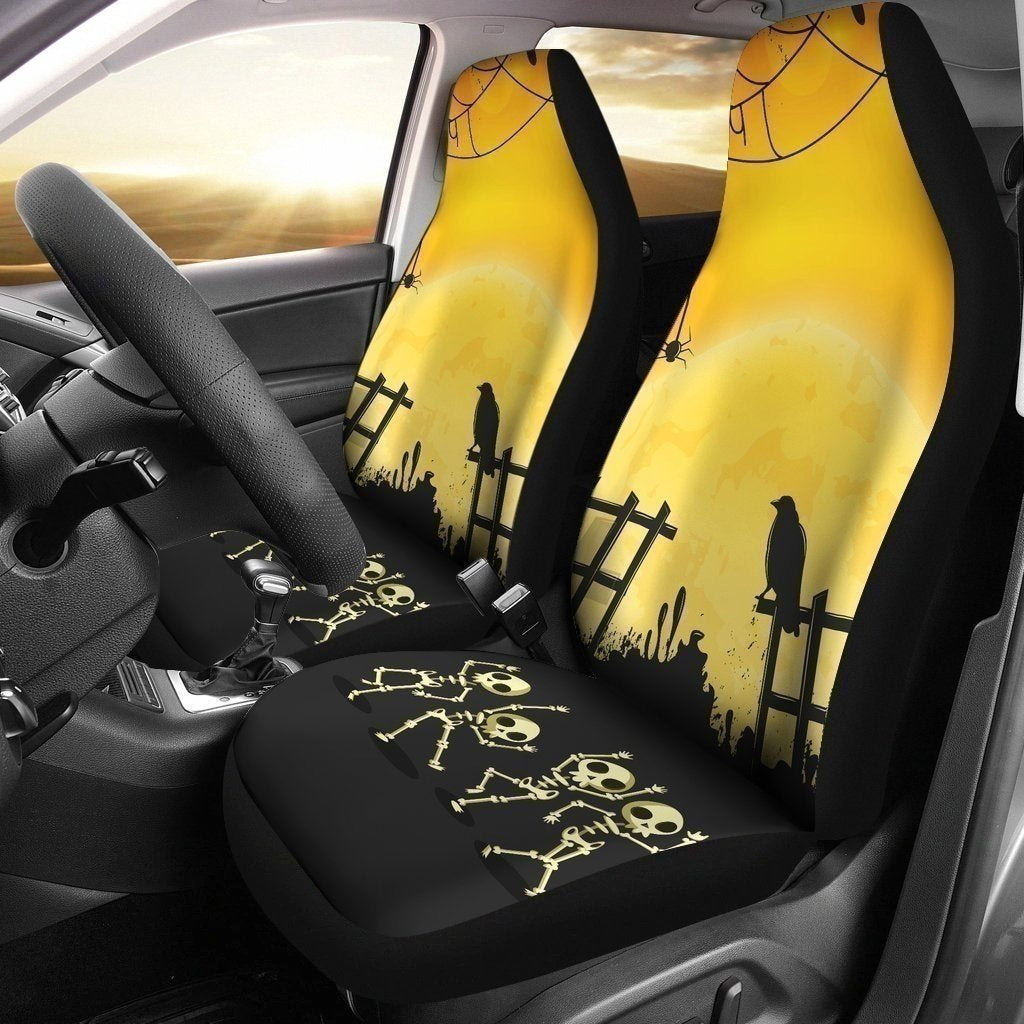 Skeleton Dance Halloween Car Seat Covers-Gear Wanta