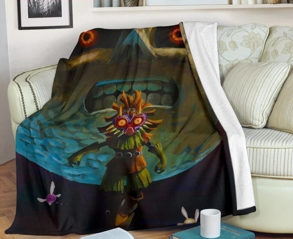 Skull Kid & The Moon Zelda Fleece Blanket Custom Home Decoration-Gear Wanta