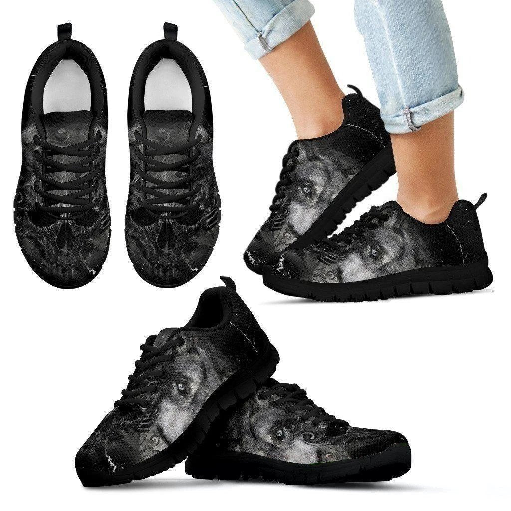 Skull Wolf Sneakers For Men Women Kid Wolf Lover-Gear Wanta