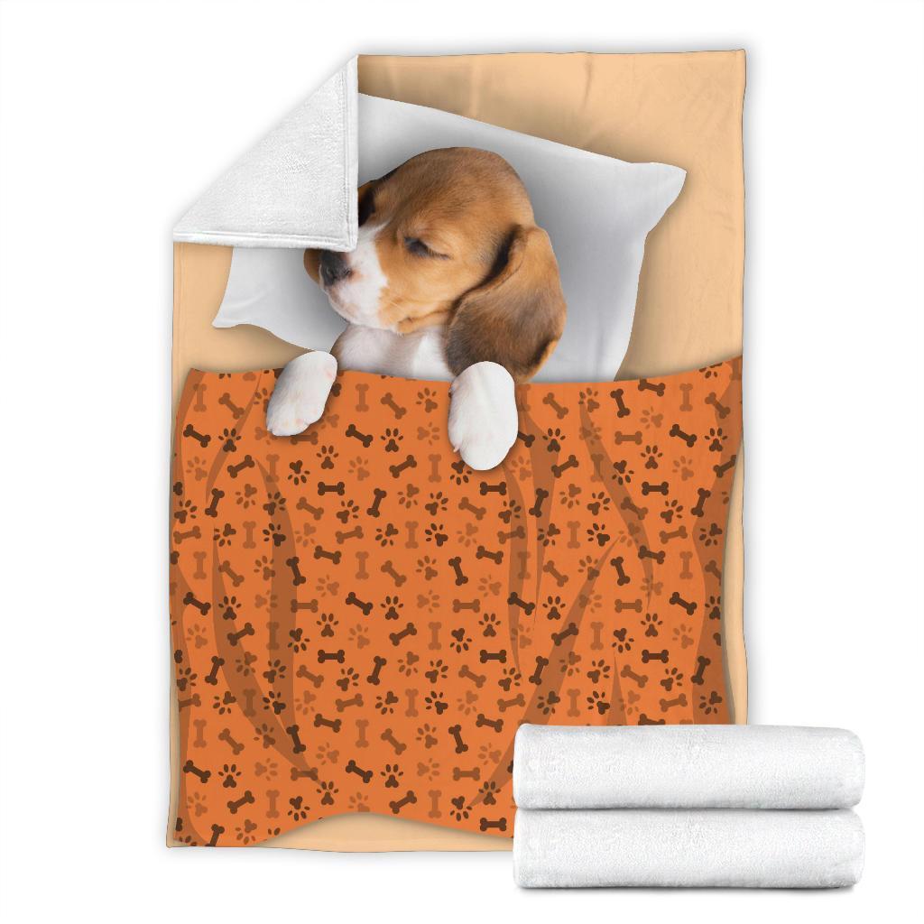 Sleeping Beagle Dog Fleece Blanket-Gear Wanta
