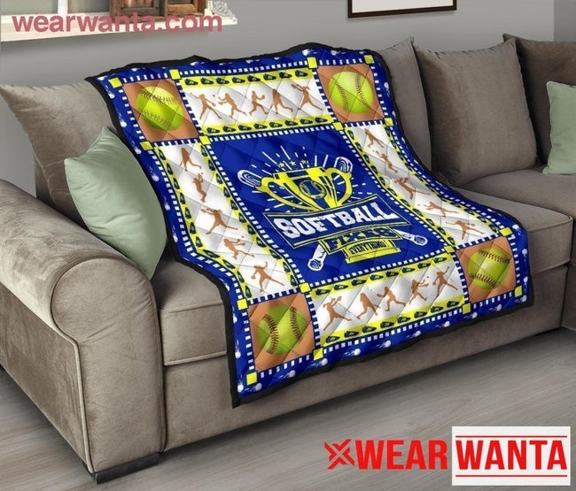 Softball Fixed Everything Quilt Blanket Gift-Gear Wanta
