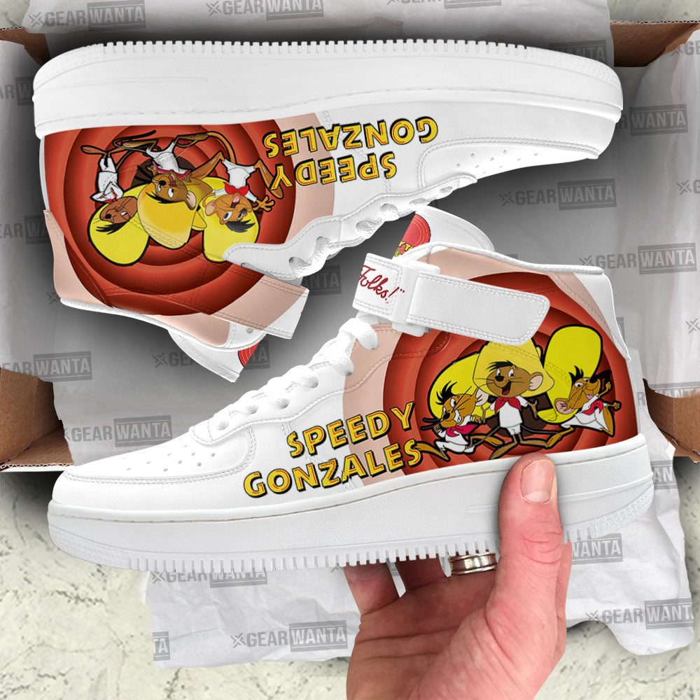 Speedy Gonzales Air Mid Shoes Custom Looney Tunes Sneakers-Gear Wanta