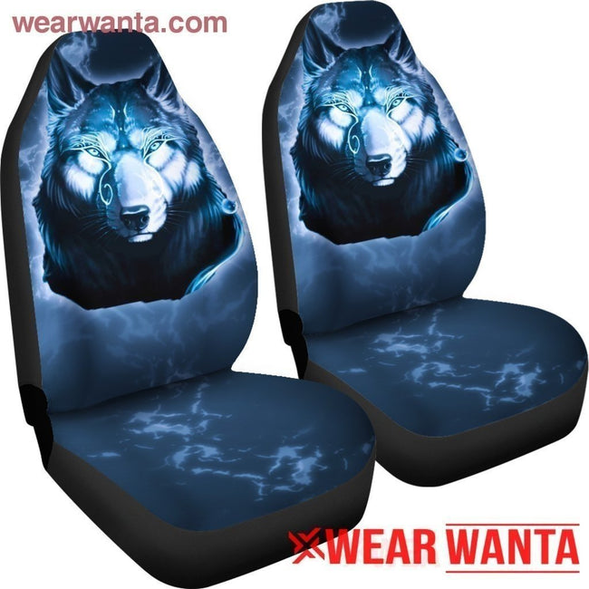 Spirit Blue Wolf Car Seat Covers Custom Car Decoration Accessories-Gear Wanta