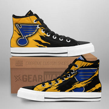 St. Louis Blues High Top Shoes Custom For Fans-Gear Wanta