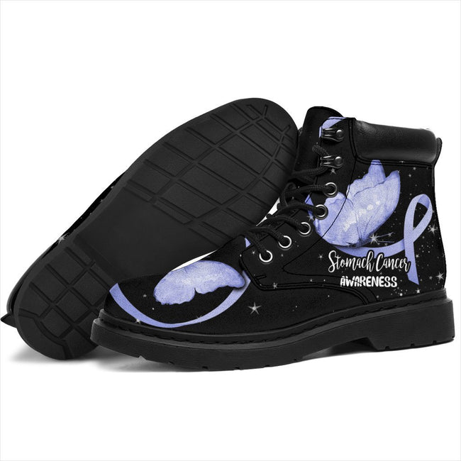 Stomach Cancer Awareness Boots Ribbon Butterfly Shoes-Gear Wanta