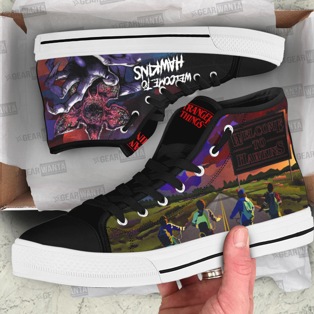 Stranger Things Hawkins High Top Shoes Custom-Gear Wanta