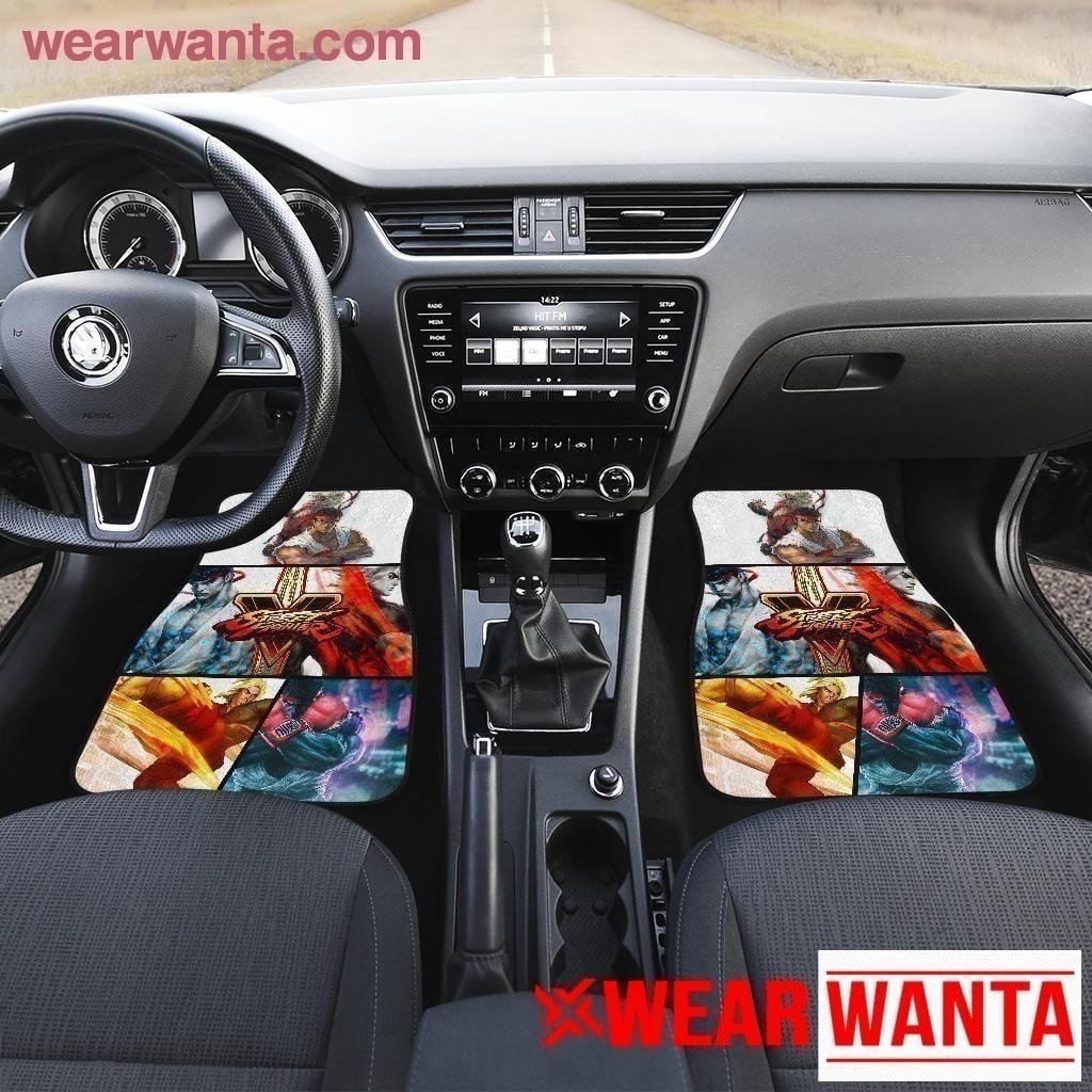 Street Fighter V Ken vs Ryu Car Floor Mats For-Gear Wanta