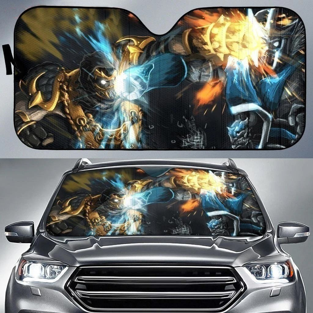 Sub-Zero Vs Scorpion Mortal Kombat X Car Sun Shade-Gear Wanta
