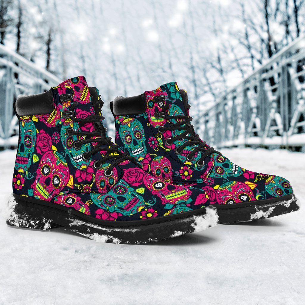 Sugar Skull Boots Shoes Gift Idea-Gear Wanta