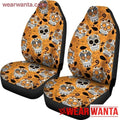 Sugar Skull Orange Car Seat Covers Gift NH08-Gear Wanta