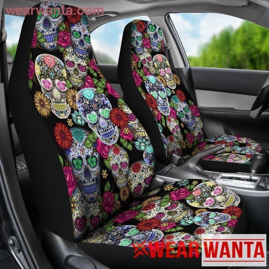 Sugar Skulls Car Seat Covers Gift Idea NH1911-Gear Wanta