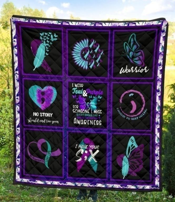 Suicide Prevent Awareness Quilt Blanket-Gear Wanta