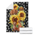 Sunflower Dachshund Fleece Blanket-Gear Wanta