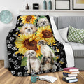 Sunflower Shih Tzu Dog Fleece Blanket-Gear Wanta