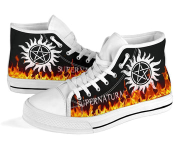 Supernatural Sneakers Fire High Top Shoes Custom Idea-Gear Wanta