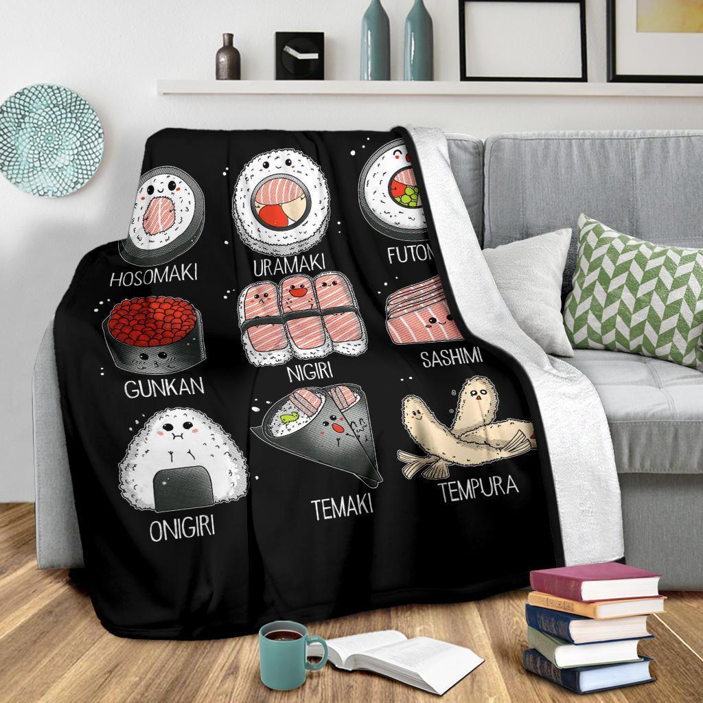 Sushi Names Fleece Blanket Funny For Sushi Lover-Gear Wanta