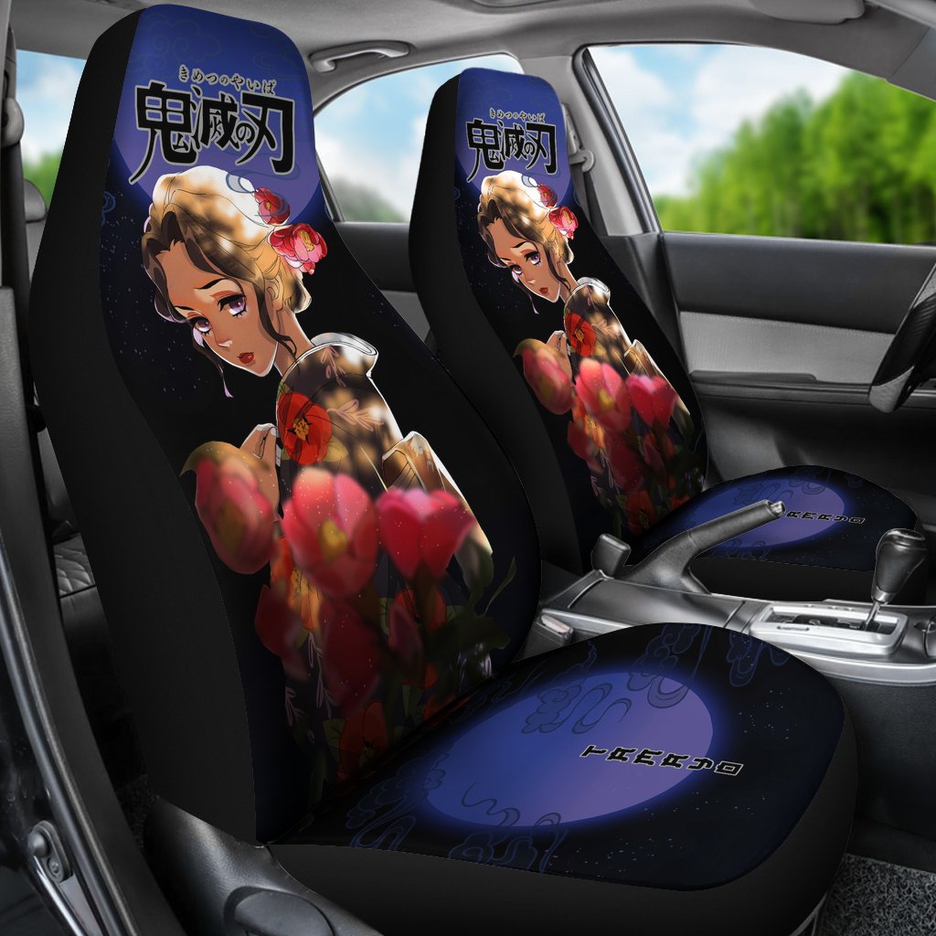 Tamayo Demon Slayer Under The Moon Car Seat Covers Custom Anime Car Accessories-Gear Wanta