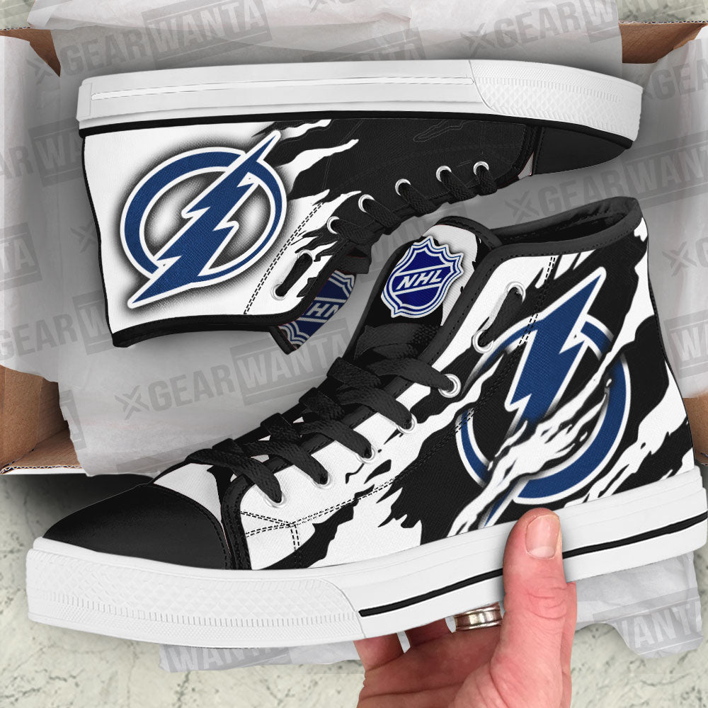 Tampa Bay Lightning High Top Shoes Custom For Fans-Gear Wanta