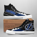 Tampa Bay Lightning High Top Shoes Custom American Flag Sneakers-Gear Wanta