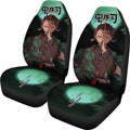 Tanjiro Demon Slayer Under The Moon Car Seat Covers Custom Anime Car Accessories-Gear Wanta