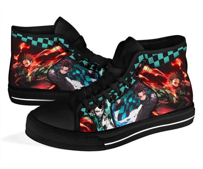 Tanjiro High Top Shoes Custom Demon Slayer Anime Sneakers-Gear Wanta